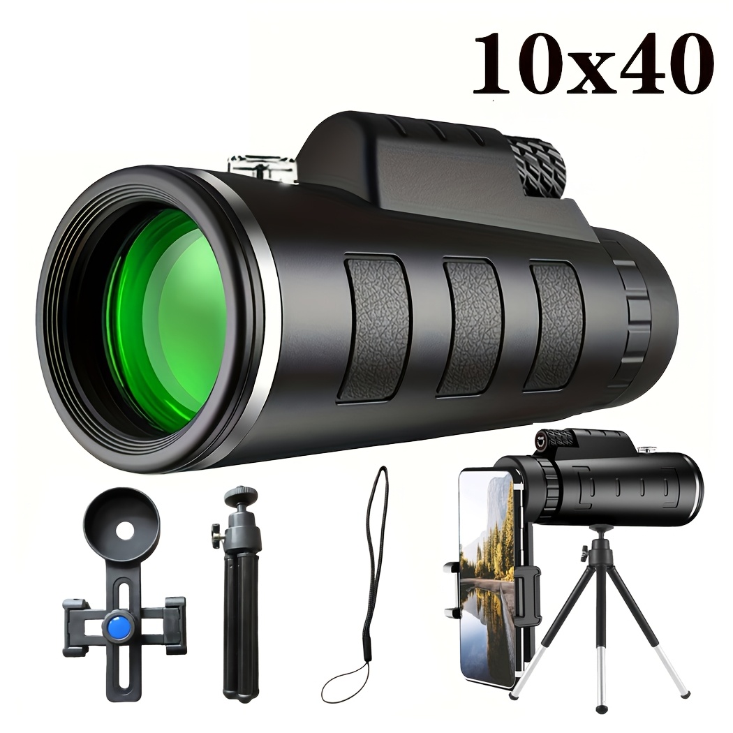 Image of 10x40/10x42 Hd Binoculars - 10x Magnification, Fmc Lens, Monocular With Tripod And Phone Holder, Ideal For Outdoor Travel, Camping, Hunting, Bird Watching, Concerts, Sports Events, And Holiday Gifts