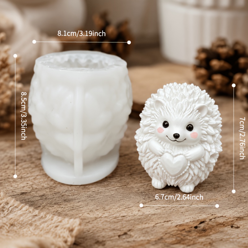 TEMU 3D-Blumen-Igel Harz-Silikonform, hochdetaillierte Tierfigur Epoxidharz-Gießform, DIY-Ton-Gips-Tischdekoration für kreatives Basteln