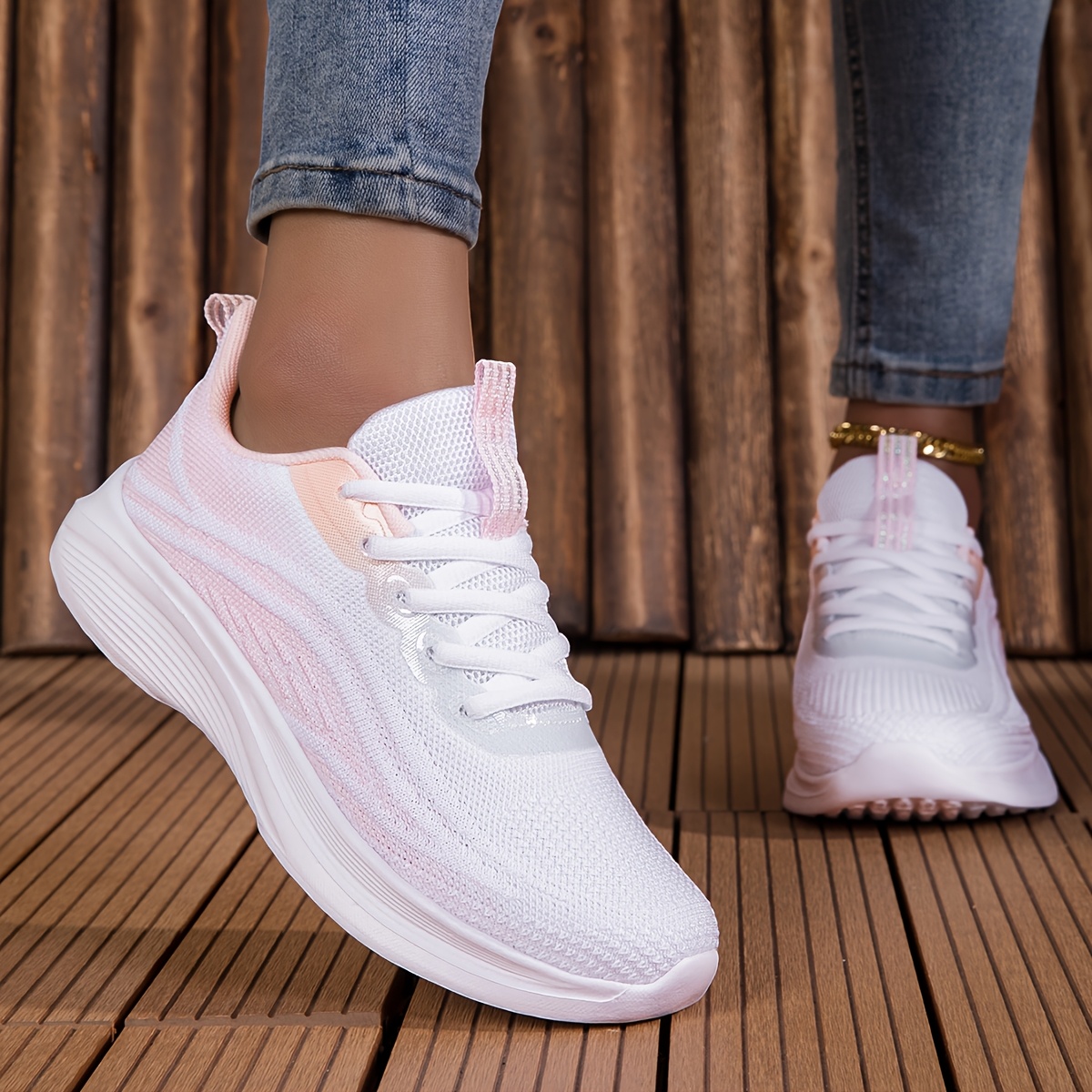 TEMU 2026 New Breathable Women's Athletic Running Footwear, Outdoor Slip-resistant And Durable Hiking And Off-road Running Shoes, Lightweight And