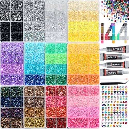 12 boxes of 100 000pcs 3mm resin nail art rhinestones with free picks tweezers and for nail art diy crafts and hand decorations