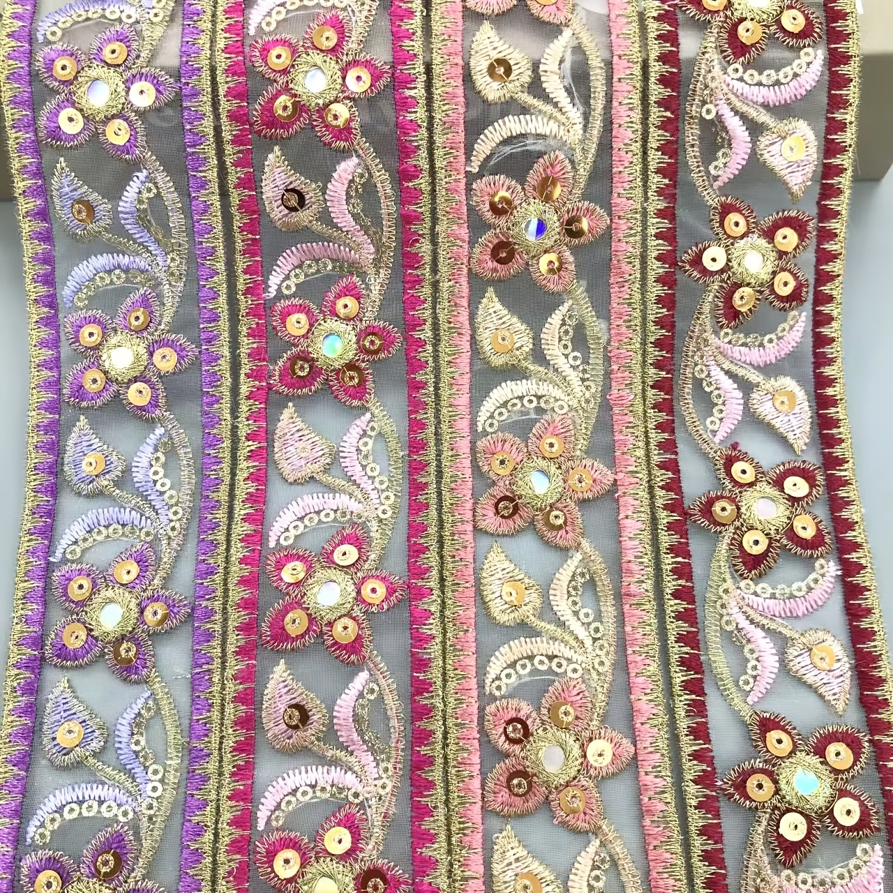 Organza Embroidered Sequin Lace for DIY Accessories