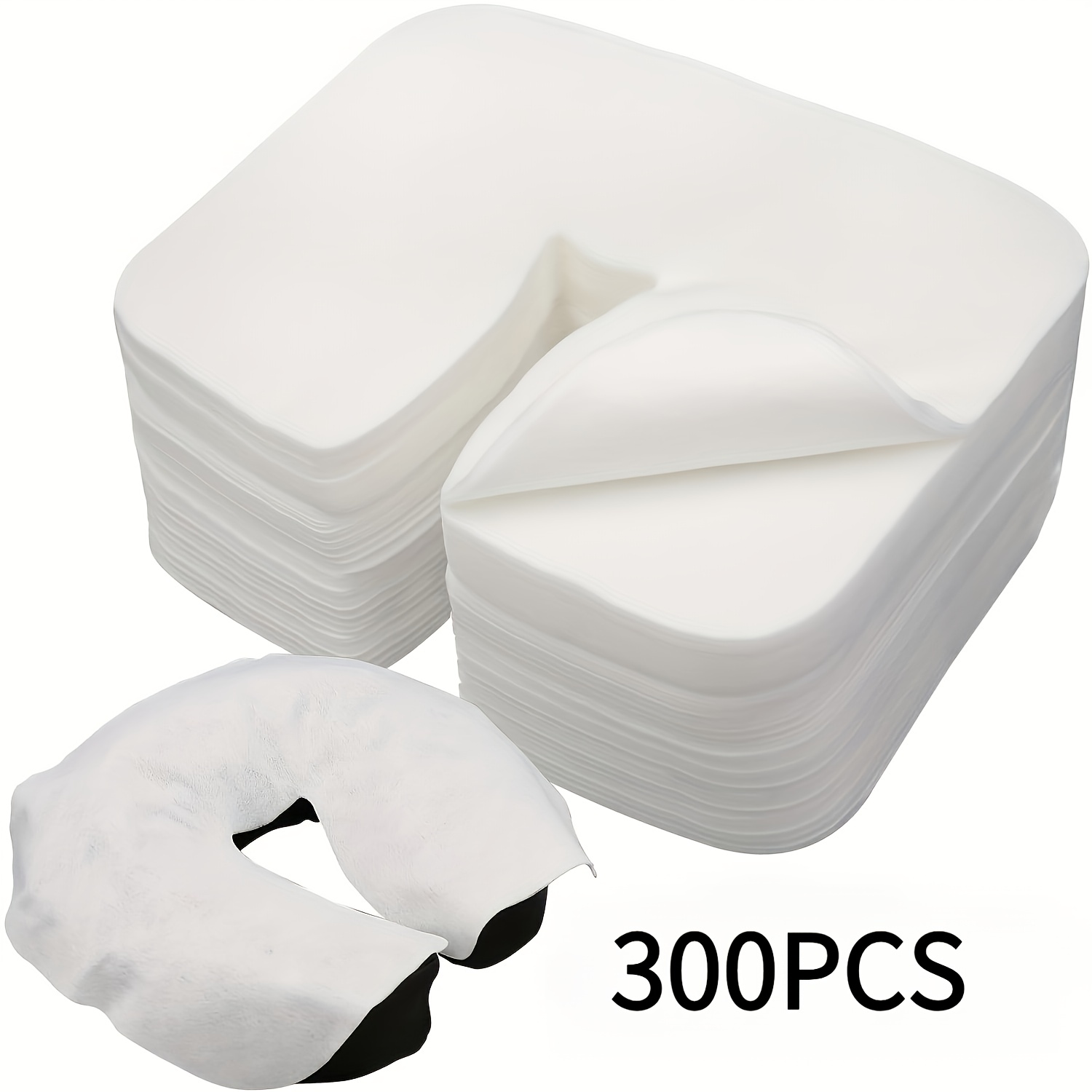 300pcs Sms Disposable Cradle Covers, -shaped Hole Face Towels, Luxurious, Massage Face Masks, Headrest Covers For Massage Beds And Massage Chairs