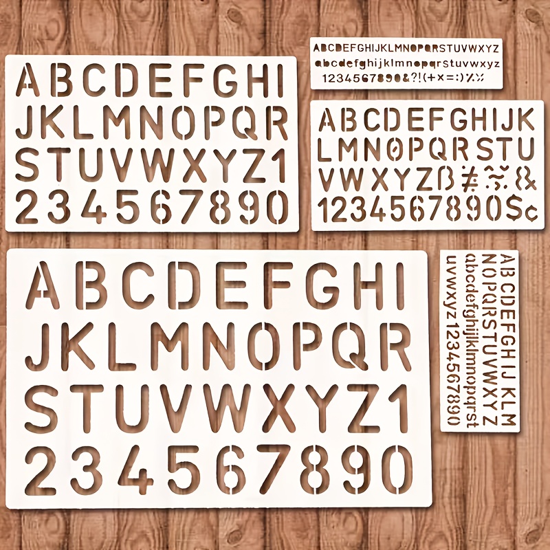 E-shop Mal-Schablonen-Set mit 5 verschiedenen Größen, enthält Buchstaben Zahlen, inklusive Zahlen, Buchstaben, zum Zuordnen, geeignet für Handarbeit,