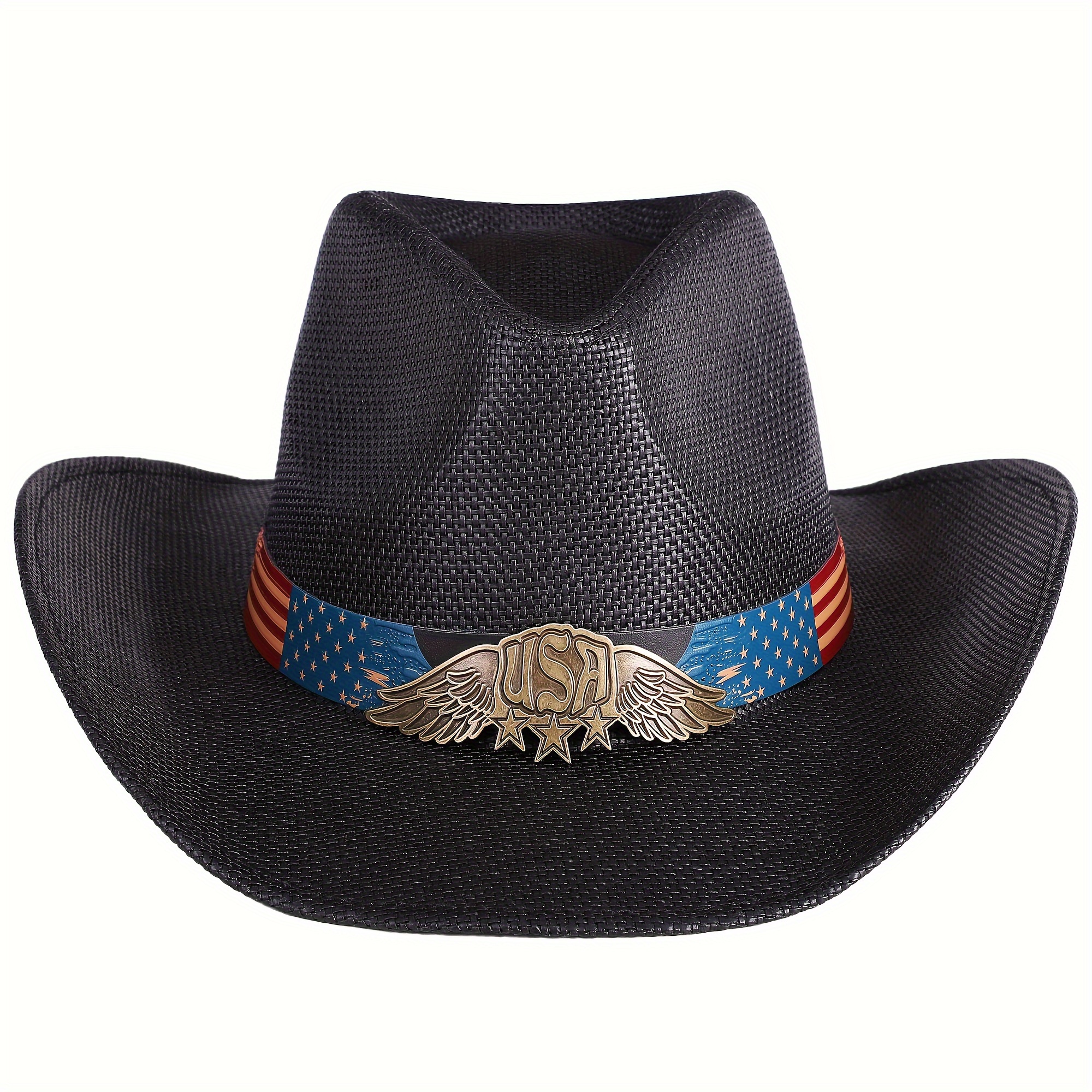 cowboy hat men western straw cowgirl hats party straw - Temu display picture 1