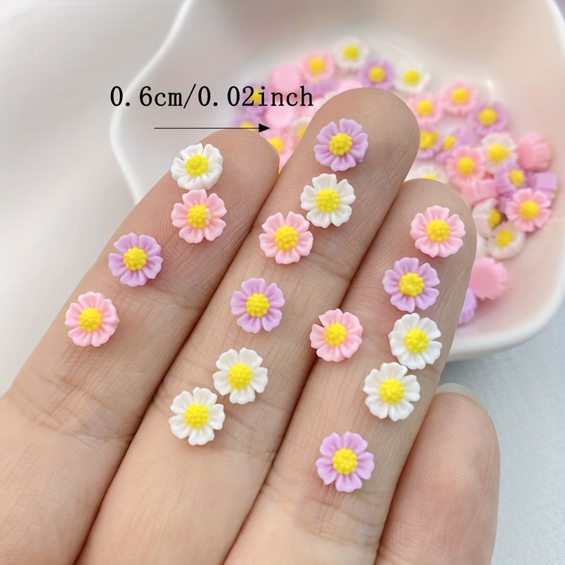 100/200pcs Of Mixed Mini 6mm Resin Flower Shapes For Jewelry Making And Nail Decoration - Nail Art, Scrapbooking, Jewelry Crafting, And Craft Gift Additions