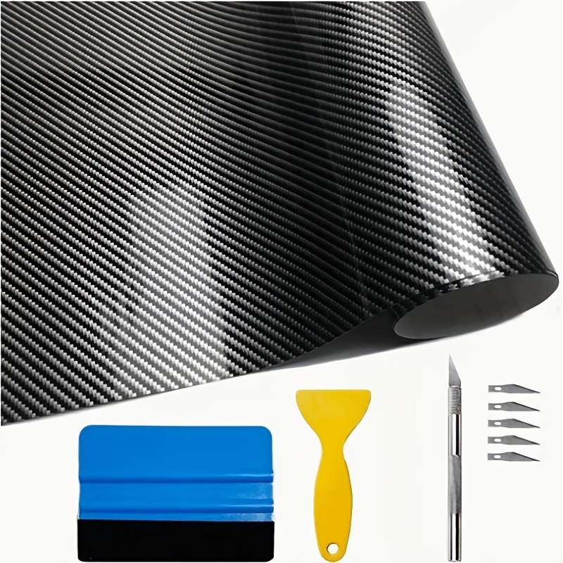 TEMU 6d Carbon Fiber Ethylene-based Self-adhesive Film, Waterproof, Sun Resistant, Tear-off Non-marking Car Sticker, Suitable For Car Doors, Bodies,
