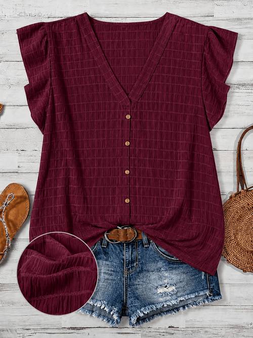 item picture spring summer womens casual elegant covered sleeve loose shirt spring summer solid color womens casual v neck top womens shirt for home