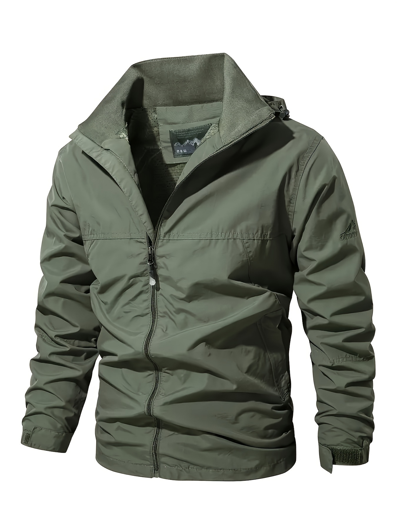 Herren Softshell Jacke 100% Nylon Gewebe, Lässiger Kapuzen-Stil mit  Abnehmbarer Kapuze, Einfarbig, Langarm, Reißverschluss-Detail, Nicht  dehnbar,