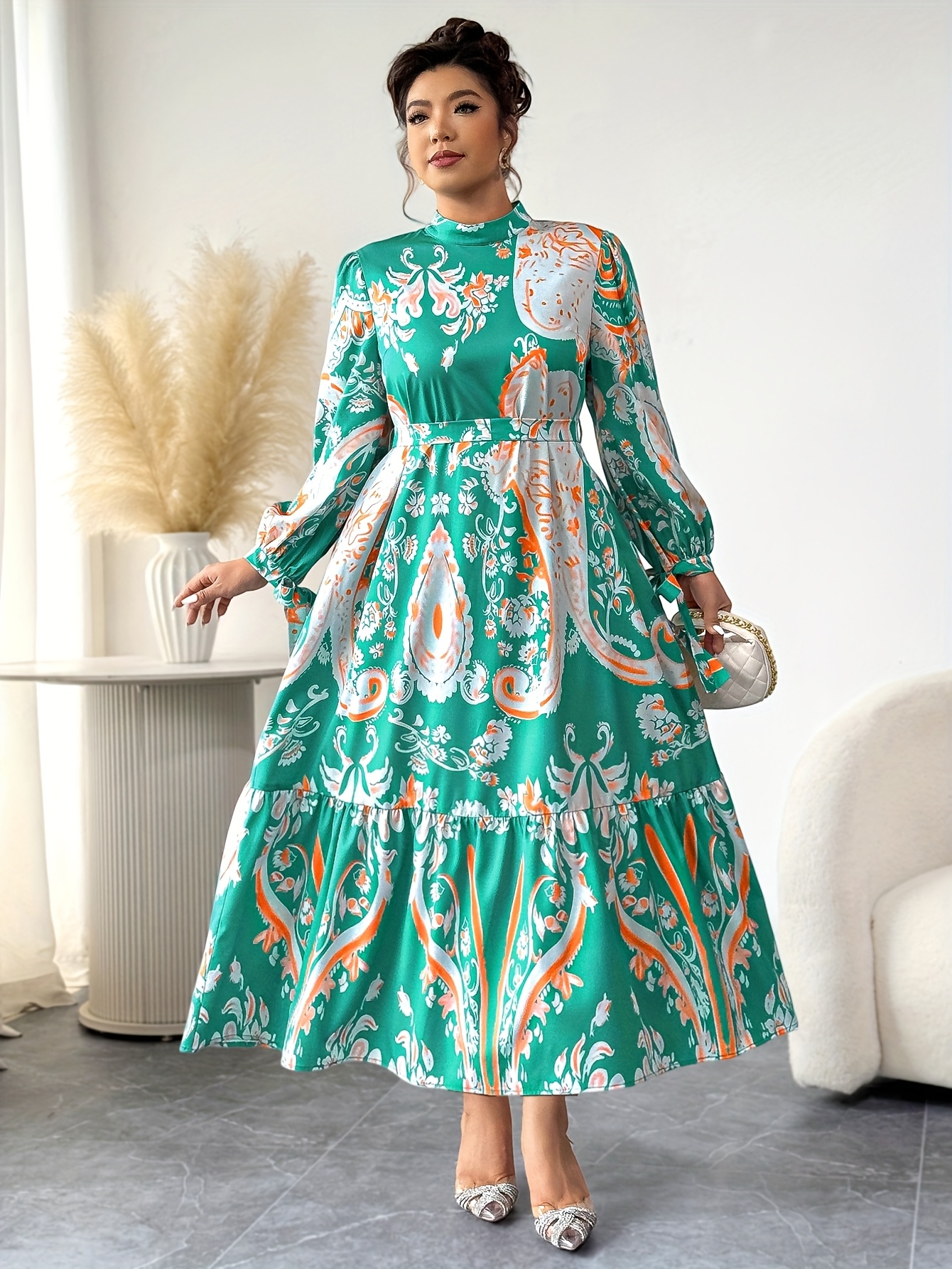 chinese dress ladies Moroccan Spring Rattan Belt Strapless Maxi Dress – STYLED BY ALX COUTURE main image 0
