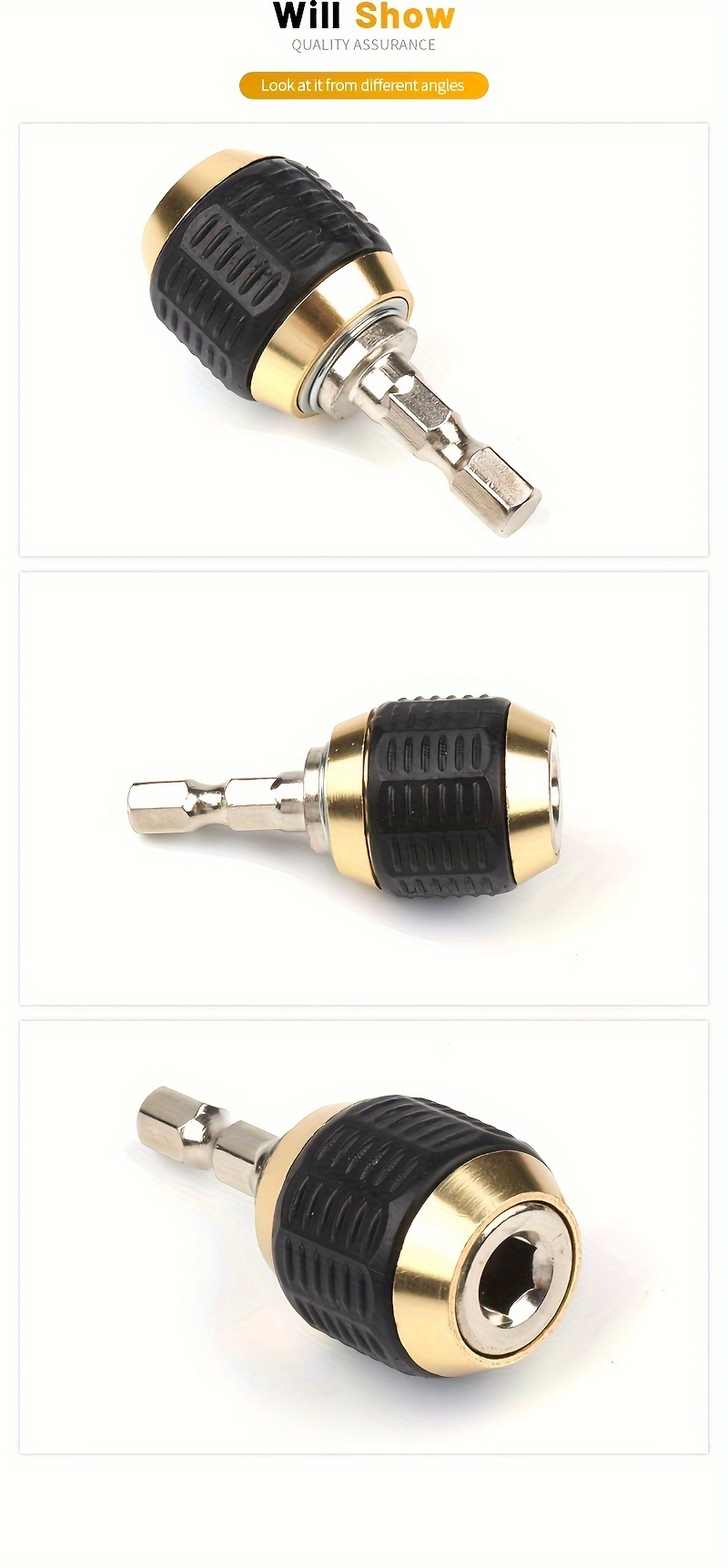 Hand Electric Drill Three-claw 60mm Large Head Pop-up Hexagonal Handle Quick Change Connector