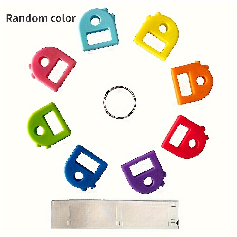 8 Pcs Silicone Key Covers With Labels, Flexible Key Identifier Set, Color Coded Key Tag Covers