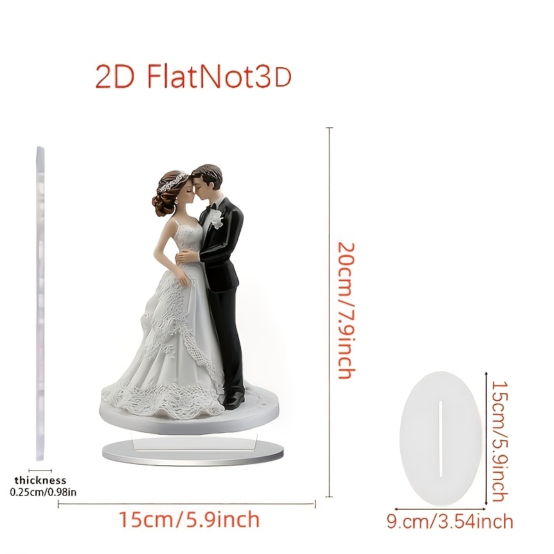TEMU Figurines 2D plates noires et blanches pour robe de mariée, décoration de mariage, fête de fiançailles/Accessoires de , art décoratif moderne,