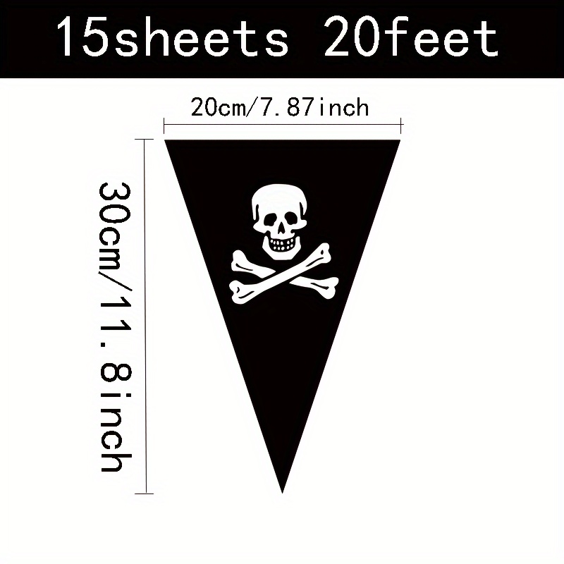Pirate Flag, Pirate Birthday Party Decoration, Pirate Flag, Pirate Ship Triangle Flag, Pirate Party Celebration Decor