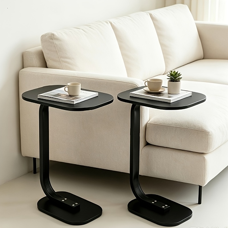 Image of Set Of 2 Modern Space-saving Wood Side Tables With Storage Shelf - End Tables Suitable For Living Room, Bedroom, Small Spaces, Easy Assembly, Compact With Sturdy Legs For Narrow & Apartments
