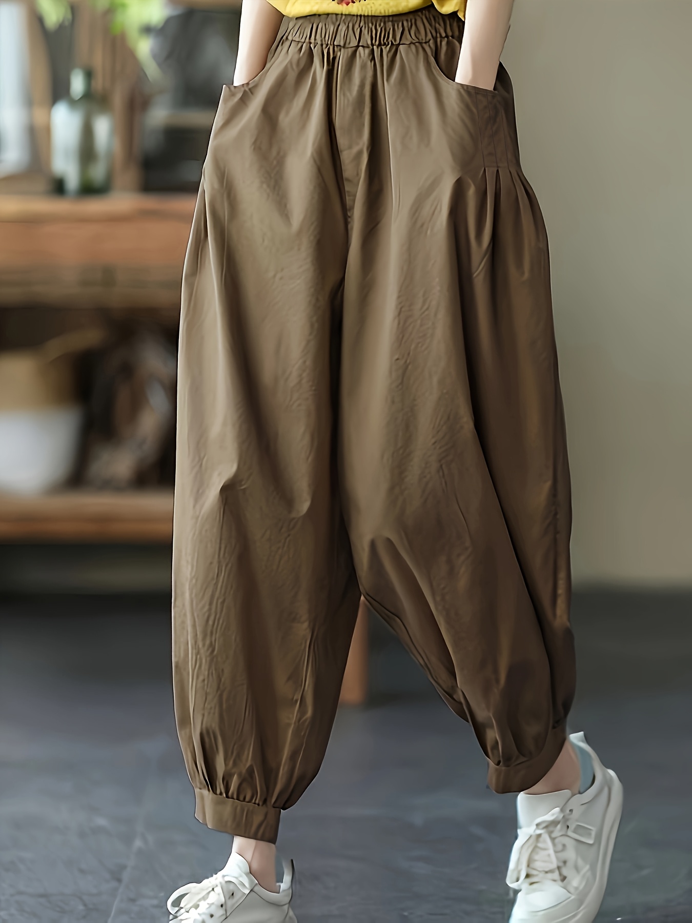 【BAON】Olit Two Button Banding Wide Balloon Pants Unisex Balloon Pants V2 – Olive Green – inboxStreetwear