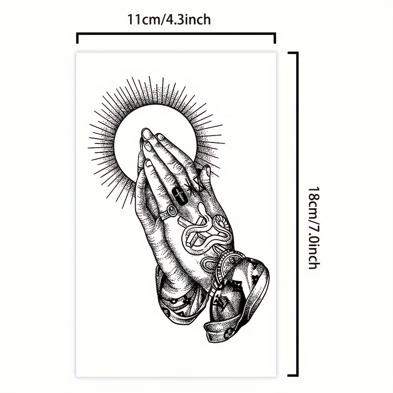 prayer hands temporary tattoo: waterproof lasts 1 2 weeks - Temu