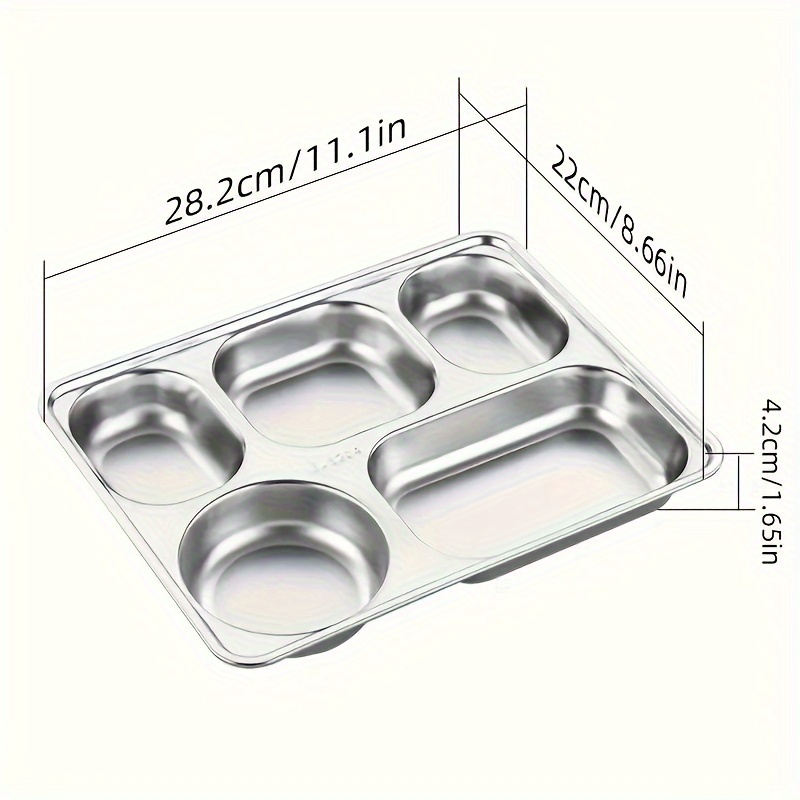 Unbreakable Divided Portion Plates Stainless Steel Lunch Box - Temu