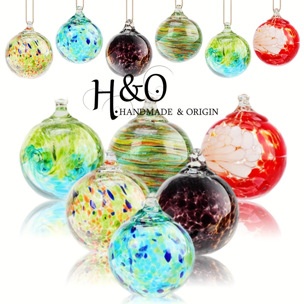 TEMU 6/12 Pack Of Glass Ball Decorations, Hand-blown Glass Christmas Ball Decoration Hanging Balls, Colorful Spherical Christmas Tree Decoration Set,