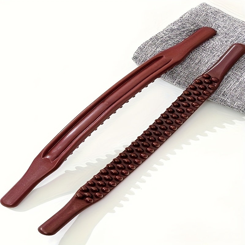 full body massage essential oil back scraper with brown beads 65 bead   roller for neck lower back and abdomen limb th stick   professional manual meridian tool for whole body relaxation Product details 2