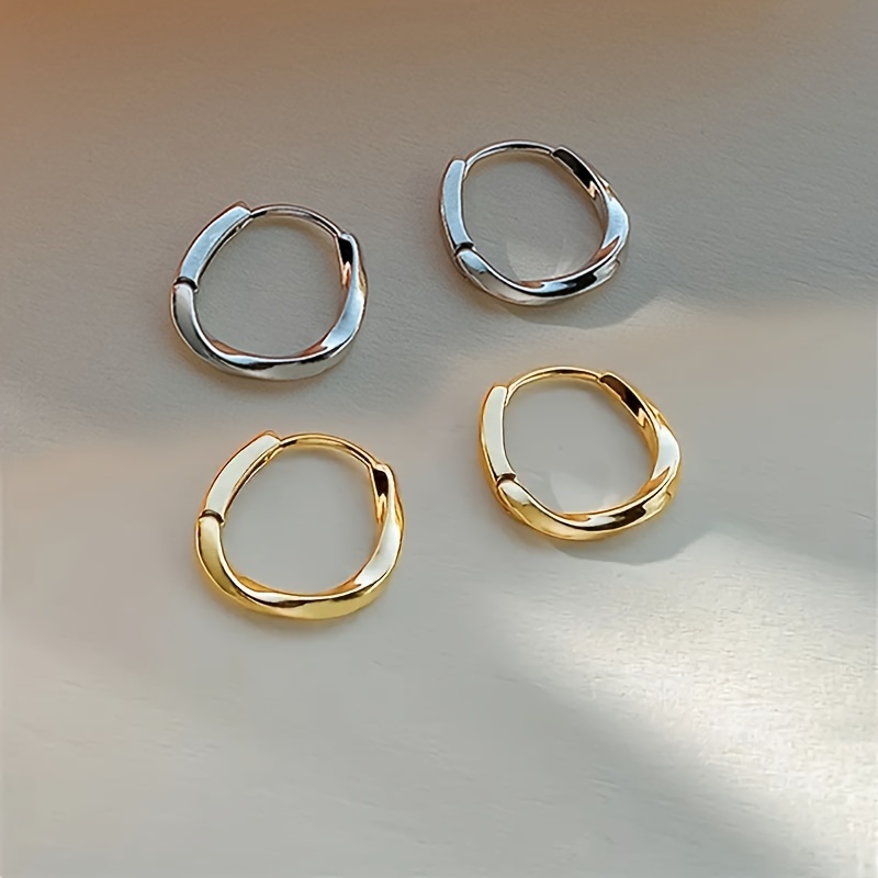 

Mobius Shape Hoop Earrings, Exquisite Elegant Design Style, Perfect Gift For Christmas, Valentine's Day, Birthday