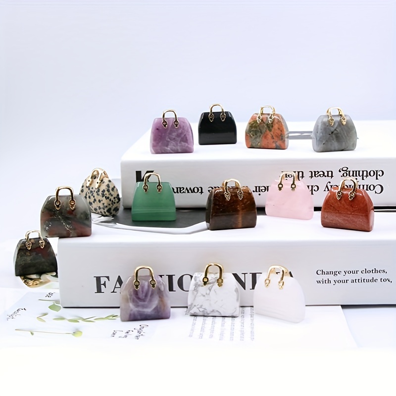

6pcs Set Of Stone Handbag Pendants - & For Diy
