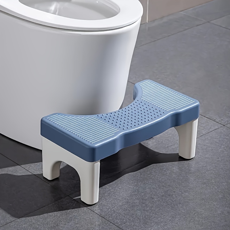 

1pc Ergonomic Folding Toilet Step Stool, Plastic Construction, Space-saving Design, Anti-slip Feet, 35-degree Comfort Angle, With Essential Bathroom Aid For Bathroom