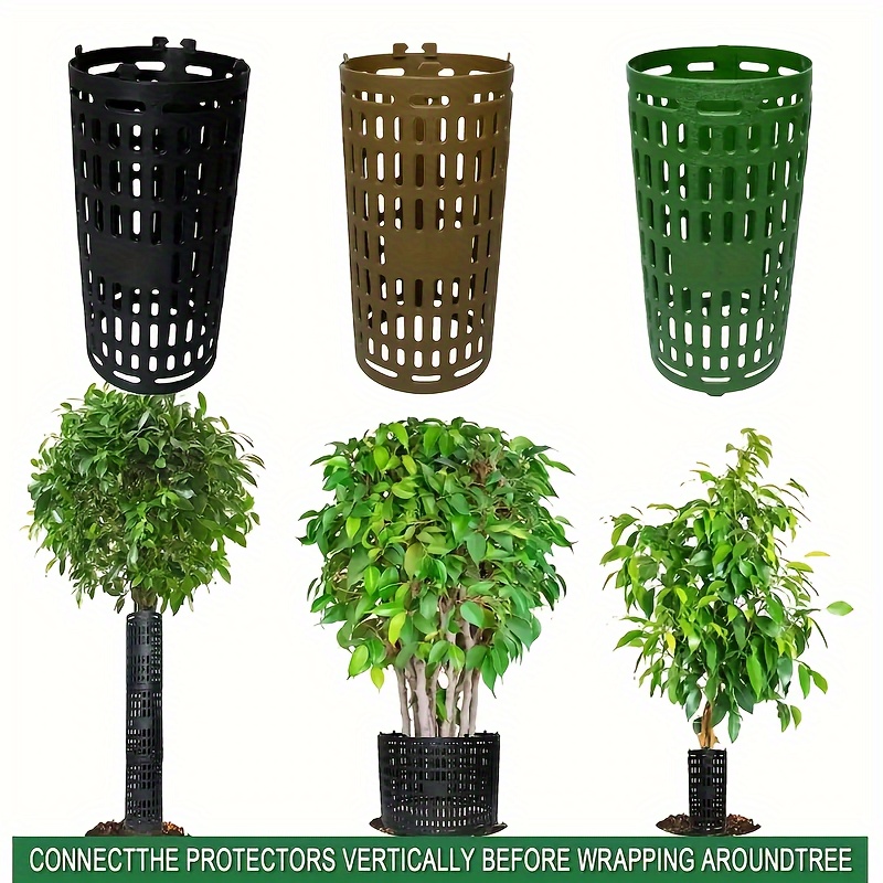 

10pcs Large Plastic Tree Protectors - , Heightened & Widened Guards, Ventilated Design For Growth, Ideal For Young Tree Protection, Gear| Tree Guards| Plastic Material, Cover