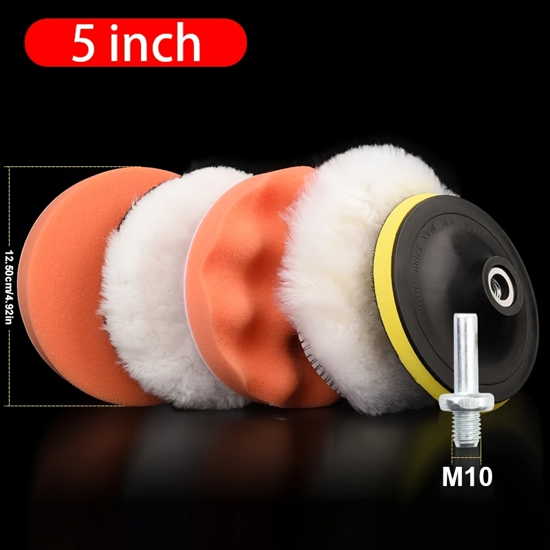 TEMU Car Polishing 6pcs Set, 3/4/5 Inches, Blue And Orange 2-color Options