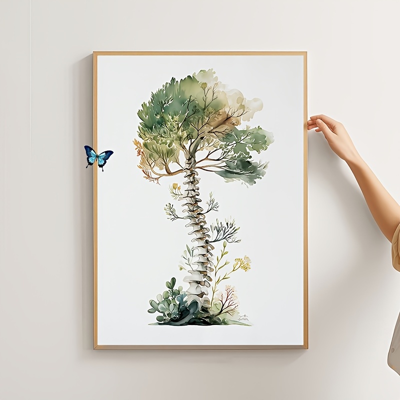 TEMU 2d Flat, 1pc Vertical Spine Chart Poster - Modern Anatomy Suitable For Chiropractic Offices, Physical Relax Decor, Vertical Hanging For Narrow