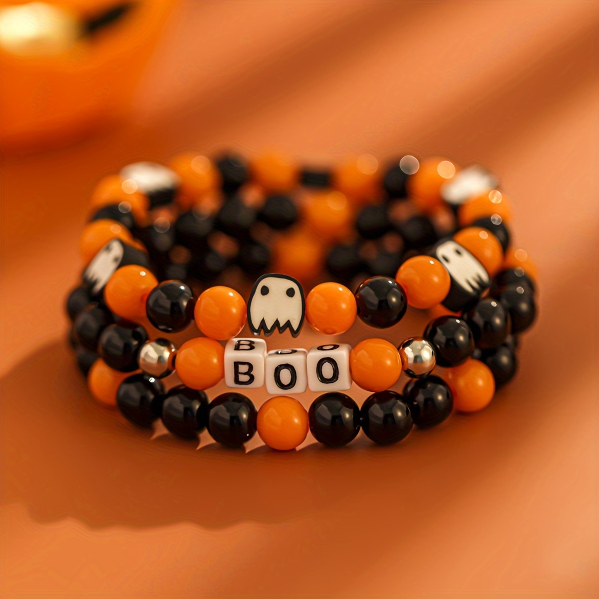 Set di braccialetti elastici con perline di Halloween fatti a mano - Taglia piccola - Italia