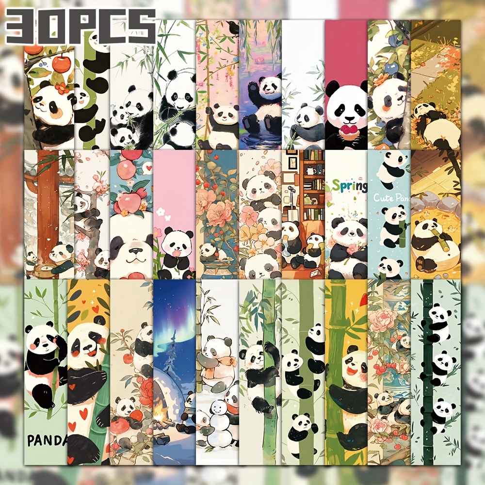 TEMU 30pcs Cute Panda Delicate Bookmark For Holiday Gift Back To School Book Decorative Cards Reading Label Stationery Gifts For Book Club Reader