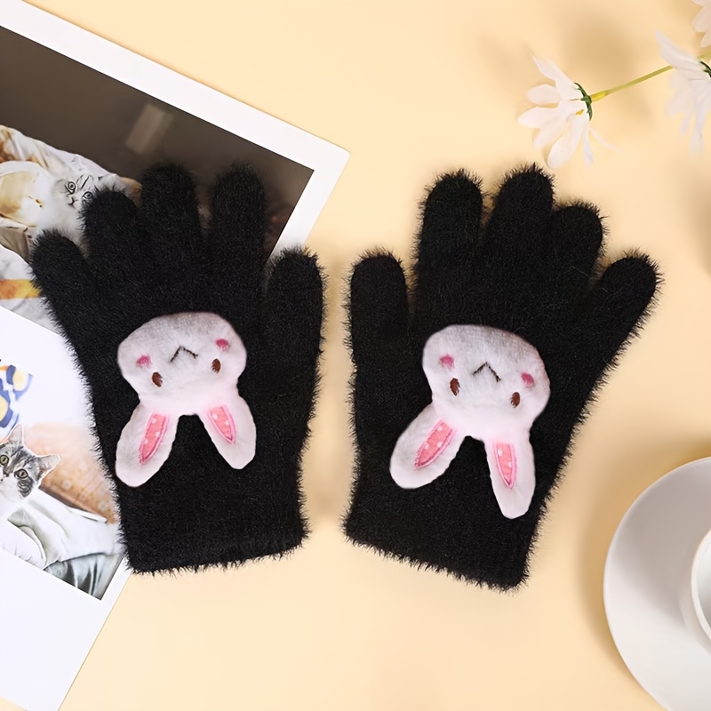 Cozy Bunny Pattern Gloves for Women, Perfect for Everyday Use