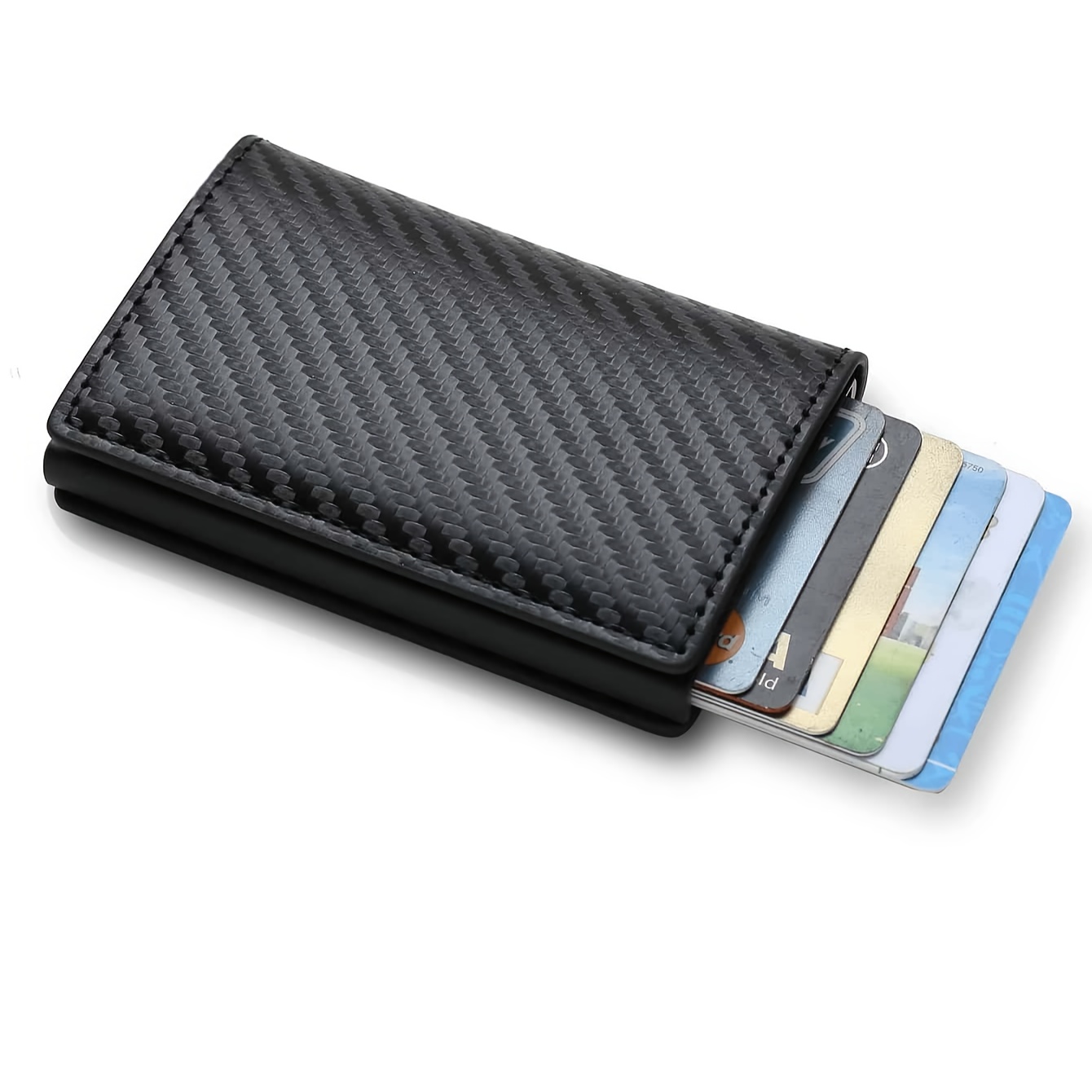 1pc Men's Ultra-Thin RFID Blocking Wallet - Sleek Black Faux Leather Card Holder with Side Push Function, Perfect for ID, Driver?s License & Credit Cards, Ideal Gift for Thanksgiving, Christmas, Valentine?s Day, Everyday Carry Wallet | Sleek Design | Durable Wallet, Card Holder Wallet