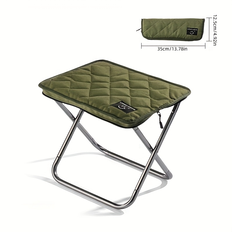 E-shop 1 Stück tragbarer Faltstuhl aus Aluminiumlegierung, geeignet für Teenager, Eisenlegierungsrahmen, faltbarer Outdoor-Picknick-Campinghocker,