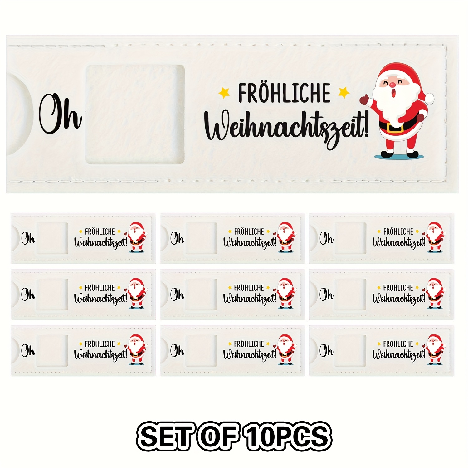 10 Felt Chocolate Gift Bags Designed With Merry Christmas Themes Featuring Christmas Trees, Santa Claus, And Star Patterns - Perfect For Wrapping Chocolates, Christmas Gifts, And Party Favors