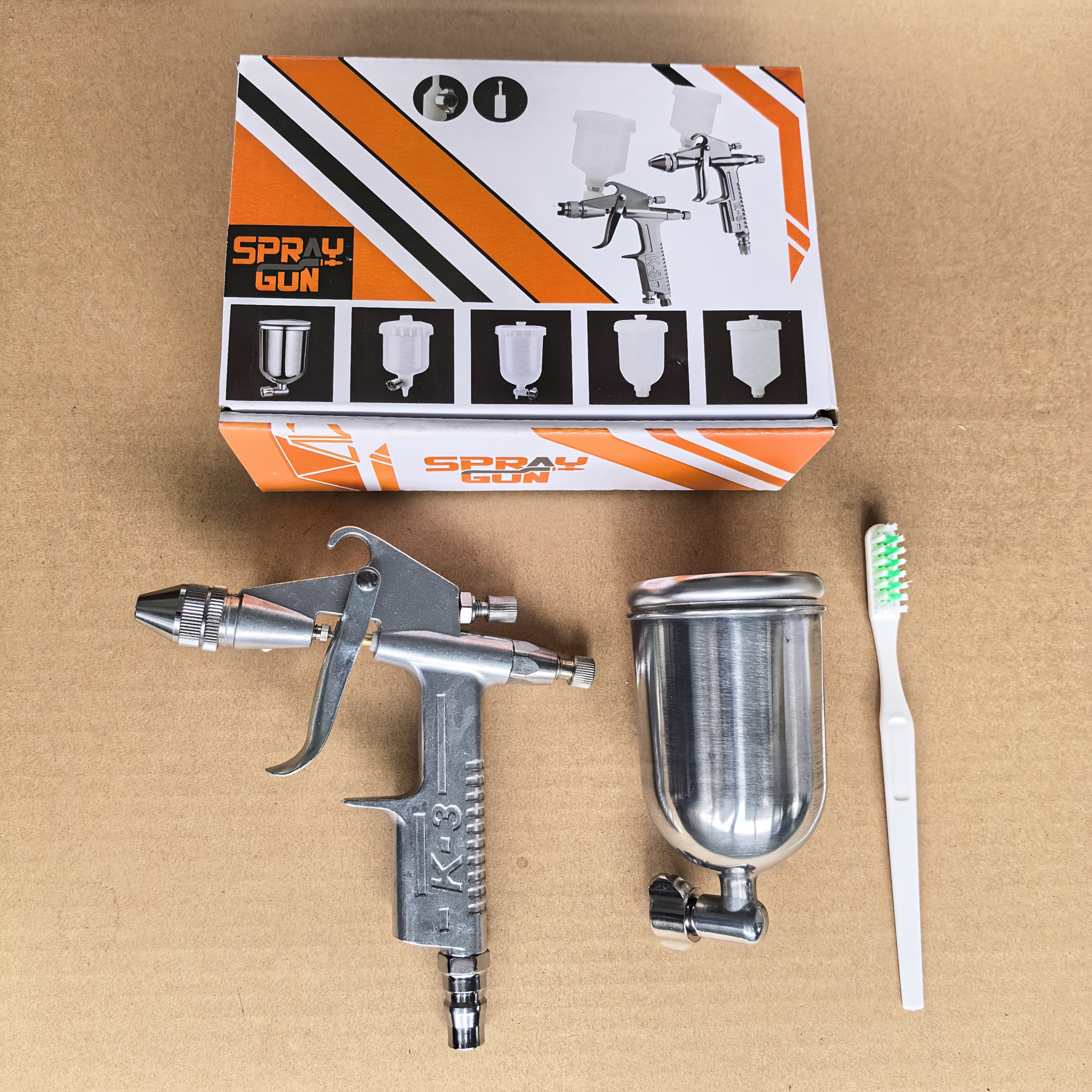 TEMU K3 Mini Spray Gun, Nozzle Diameter 0.5mm, Comes With A 100ml Material Cup. Suitable For Painting, Touch-ups, Small-area Spraying, Figure Models,