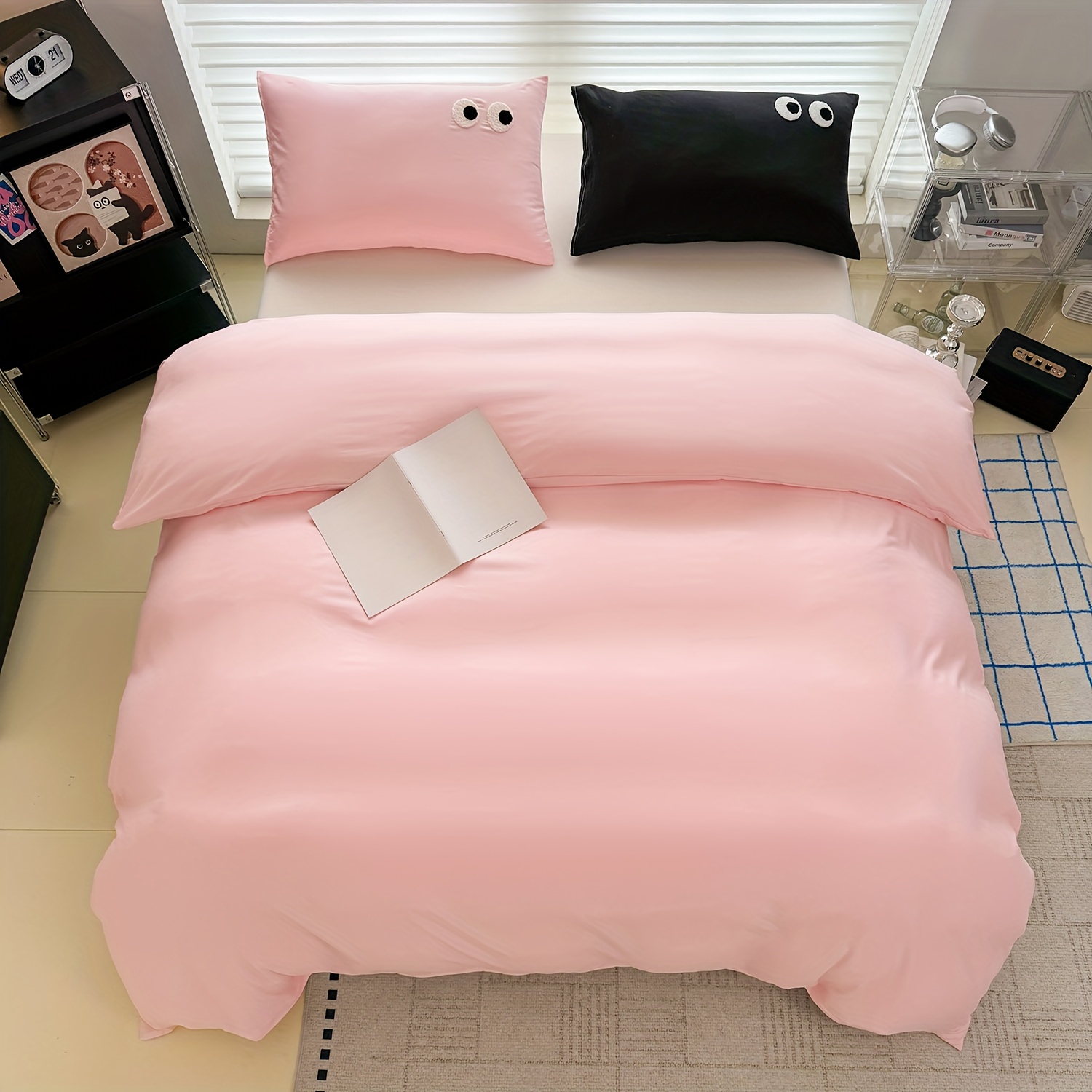 TEMU 3pcs Wash Quilt Duvet Cover Single/double/queen/king Size Cover W/ Pillowcase Luxurious Duvet Cover With Zipper Closure Duvet Cover Set Ultra