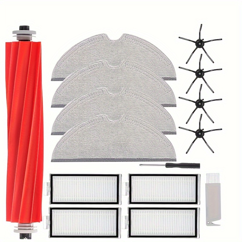 13pcs Q7 Replacement Parts For Q7 Q7+ Q7 Max Q7 Max+ Vacuum Cleaner,1 Main Brush, 4 Filter, 4 Side Brush, 4 Mop Cloth