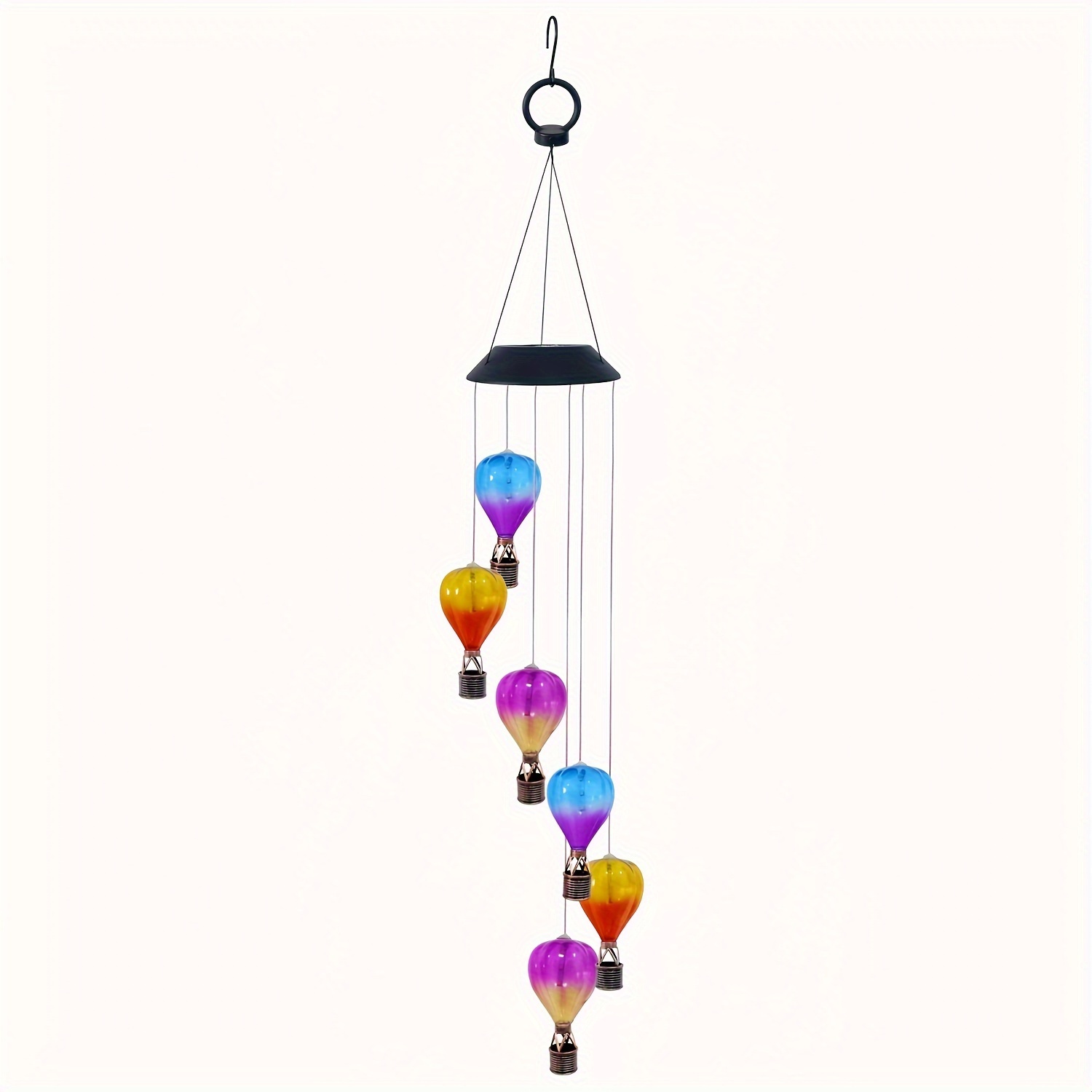 solar powered led balloon wind chime lanterns plastic material with flickering flame   nickel battery powered 600mah not waterproof no remote control outdoor hanging decorative light fixture 1pc 8