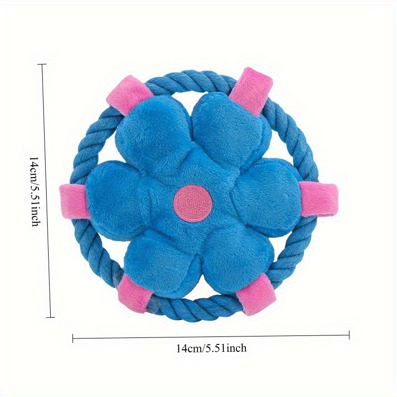 Durable Anti-Choking Dog Chew Squeaky Toy, Soft Rope Loop Design for Interactive Play, Ideal for Fetching Tug-of-War and Dental Exercise, Suitable for Puppies and Adult Dogs, Multiple Colors Available