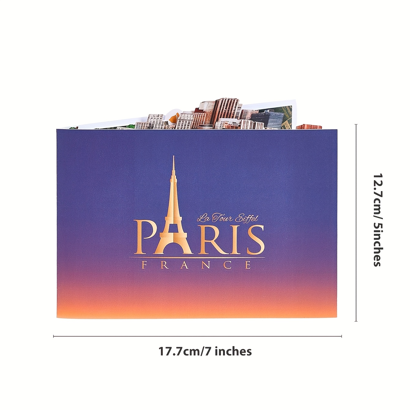 Paris Tower 3D Paper Greeting Card - Eiffel Tower & Cityscape Design, Pop-Up Travel Souvenir Gift for Friends, Birthdays, Mother'S Day, Thanksgiving - Durable Keepsake Keepsake, Gift for Travelers, Themed Event Accessory, Sturdy Construction