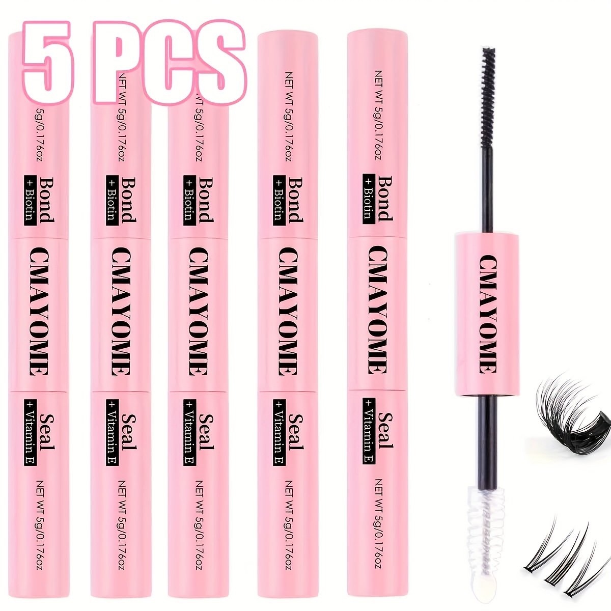 1pc/2pcs/3pcs/5pcs False Eyelash Glue -one Eyelash Adhesive And Sealant Super Strong Lasts 72 Hours Waterproof And Suitable For Cluster Eyelashes Types Black Eyelash Extension Adhesive