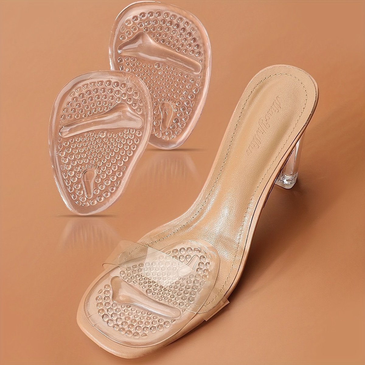 A Pair Of Non-slip Forefoot Pads, Thickened Gel Inserts For High Heels, Half-size Cushions For The Front Of The Foot, Designed To And Sweat While Being Breathable