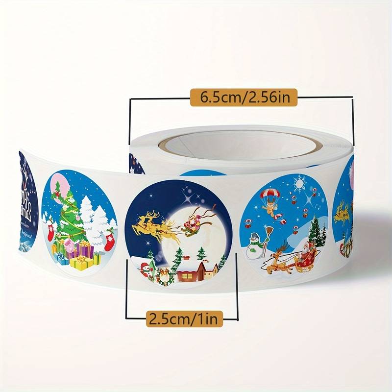 500 Autocollants Cadeaux Noël – Motifs Festifs, 6x4 Cm – Papier Kraft Adhésif, Pour Emballage DIY Et Décorations