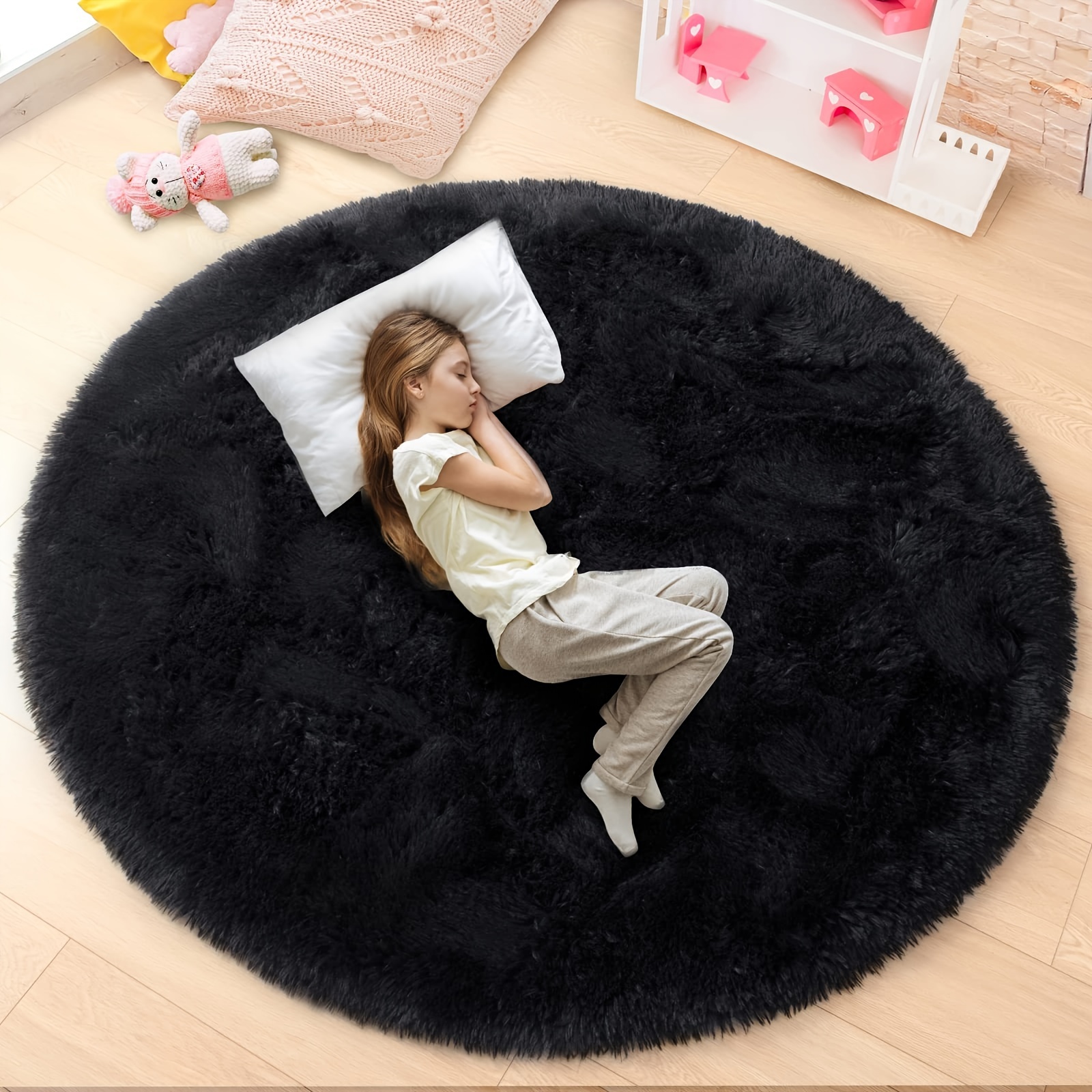 1  and fluffy shaggy rug non slip and waterproof   living room bedroom nursery game room   carpet teenage room decoration and room decor 4x4 details 16