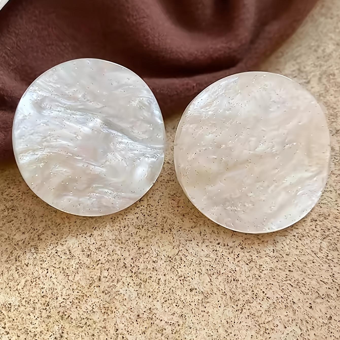 TEMU 1 Paire de Boucles d'Oreilles Rondes Faciles à Imiter de , pour les Bijoux Quotidiens des Femmes