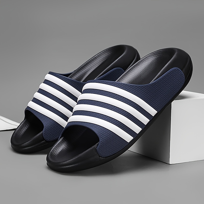 striped slides comfortable eva thick sole non slip durable for indoor outdoor use Product details 9