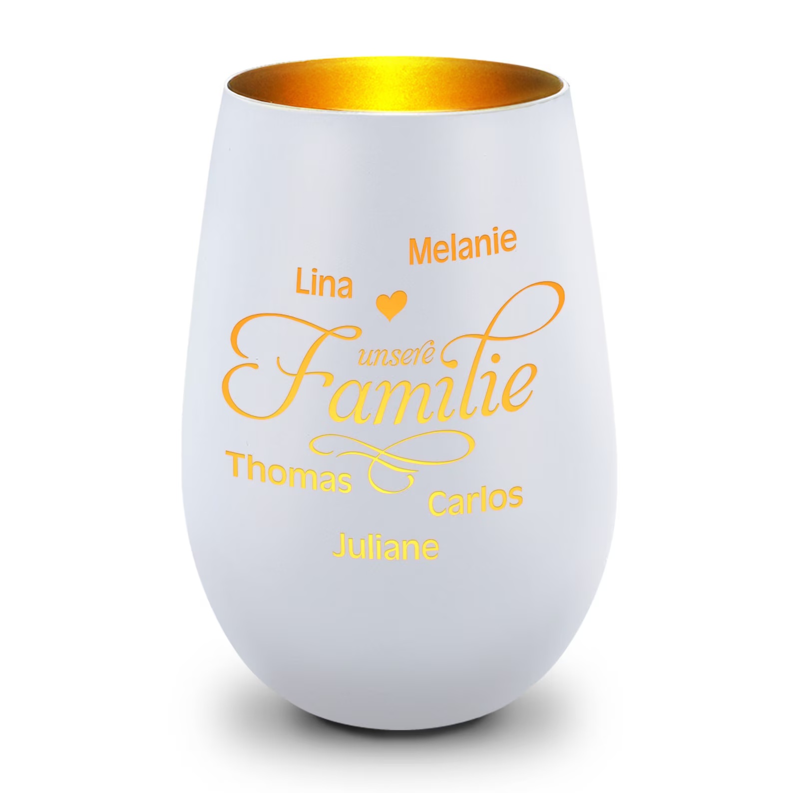 TEMU Personalized Glass Candle Holder - Family Keepsake Gift - Christmas Home Decor - Custom Name Tabletop Candlelight For Family Bonding & Cozy