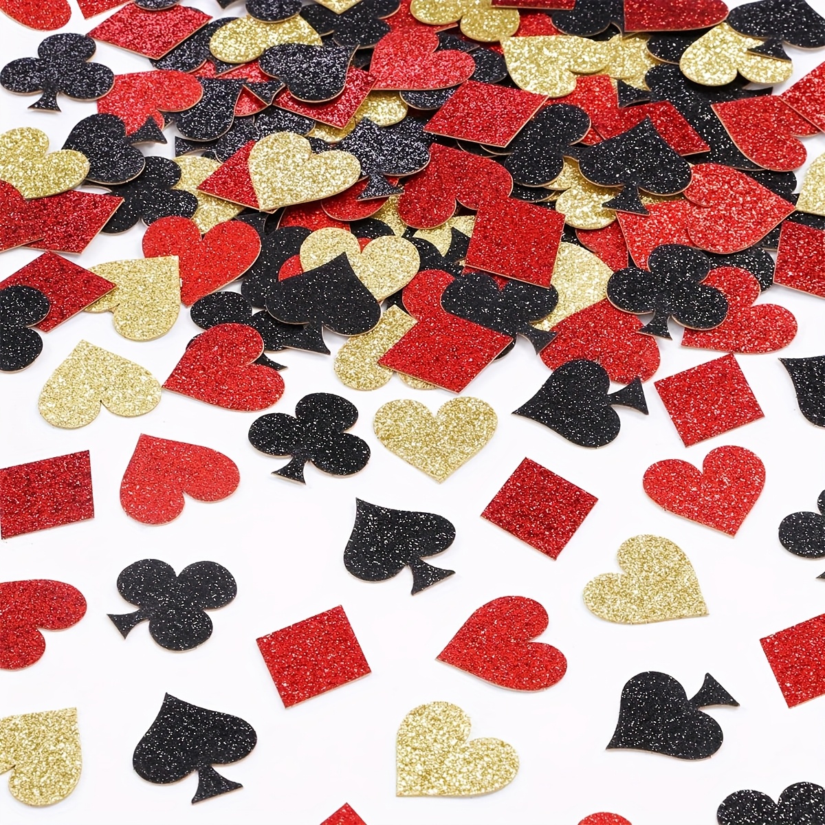 

200pcs Las Glitter Confetti Set - Red, Black & -shaped Paper Decorations, Reusable Table Scatter For Party Theme, Party Decorations