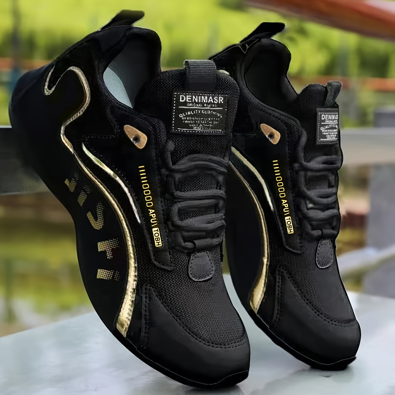TEMU Men's Mesh Extra-wide Fit Running Shoes, Lace-up, Suitable For Outdoor Sports, Commuting, And Comfortable Wear, Large Size, Lightweight Design,